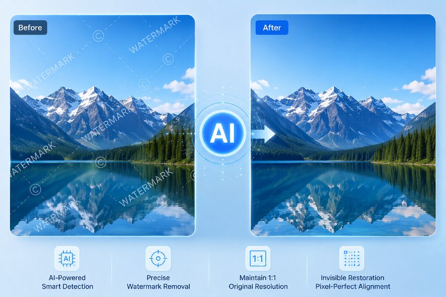 AI Watermark Removal with Intelligent Recognition